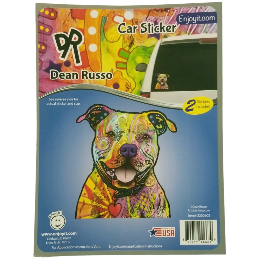 EnjoyIt Dean Russo Car Sticker 22006CS Art Licensing Colorful Dog Bully g19